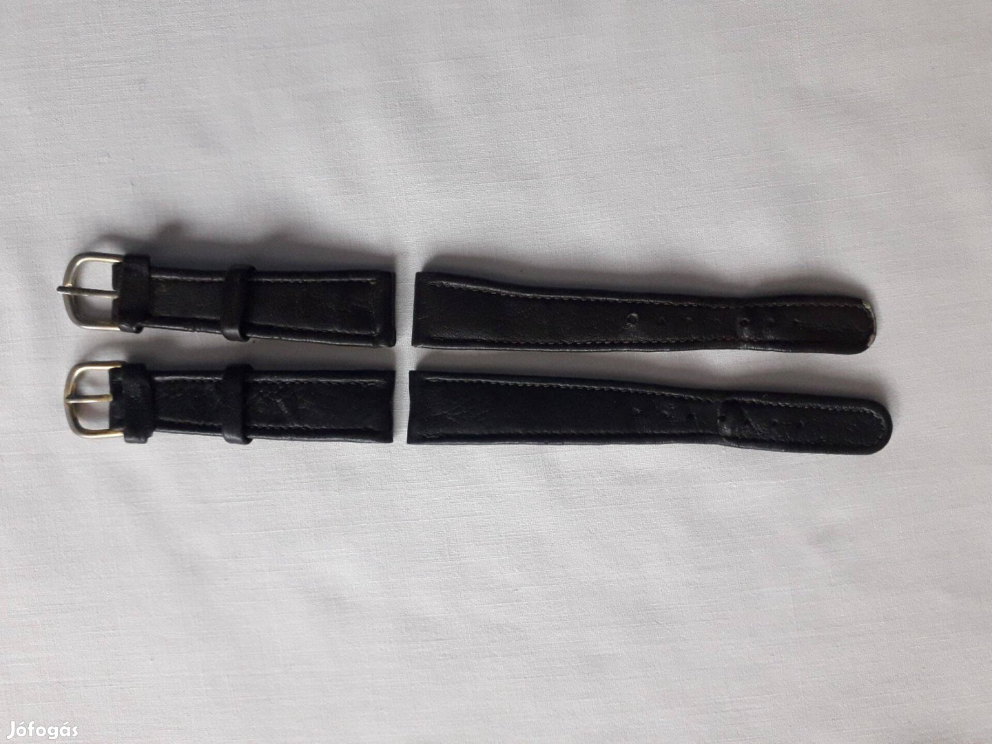 Férfi bőr óraszíj, fekete, 2 db