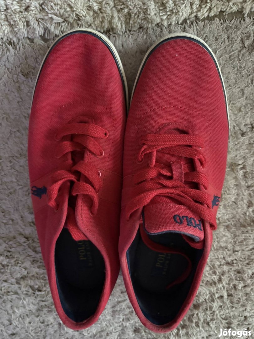 Férfi cipő, piros vászon