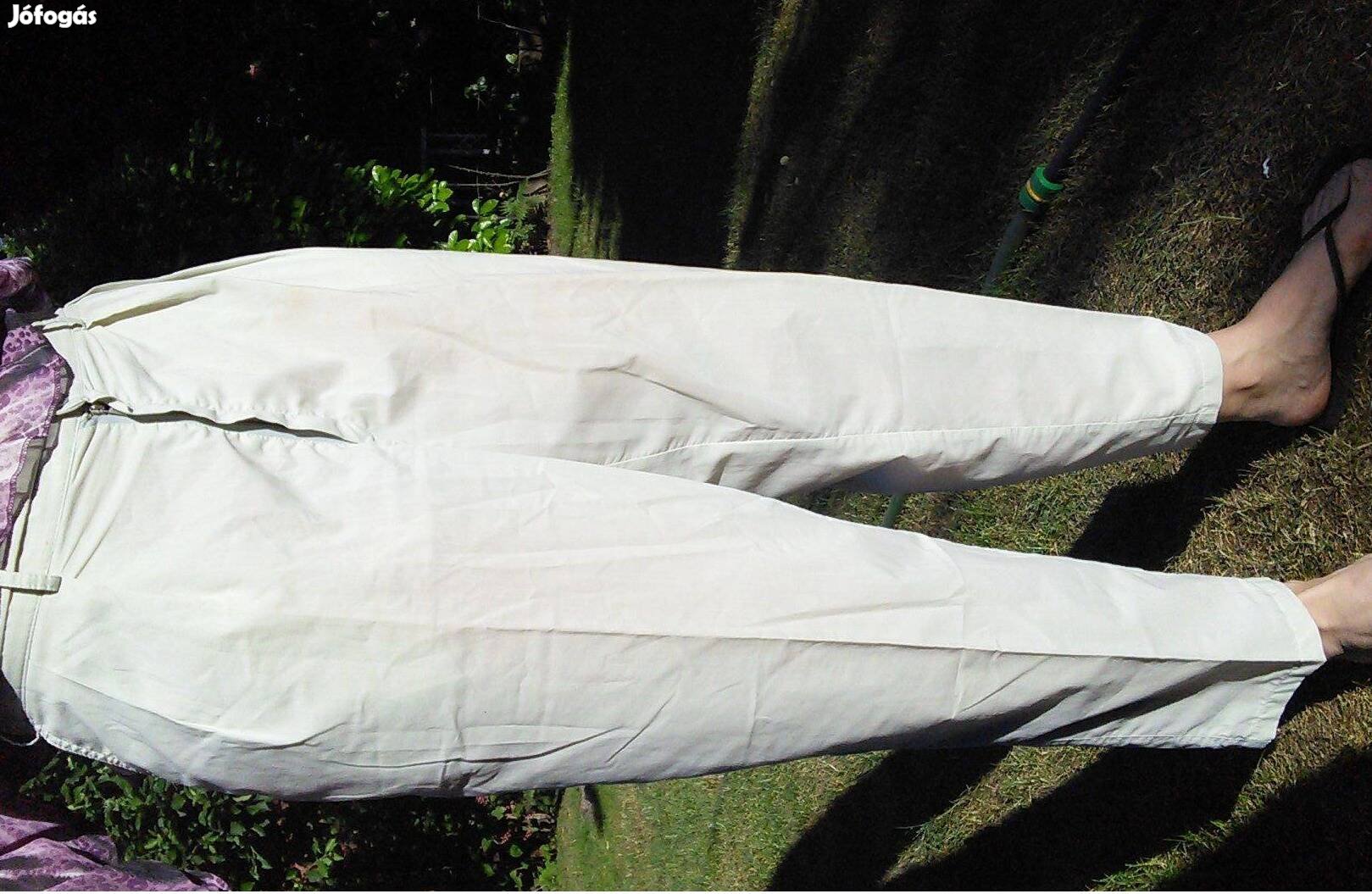 Férfi drapp nyári béleletlen hosszúnadrág nadrág könnyű anyagú M