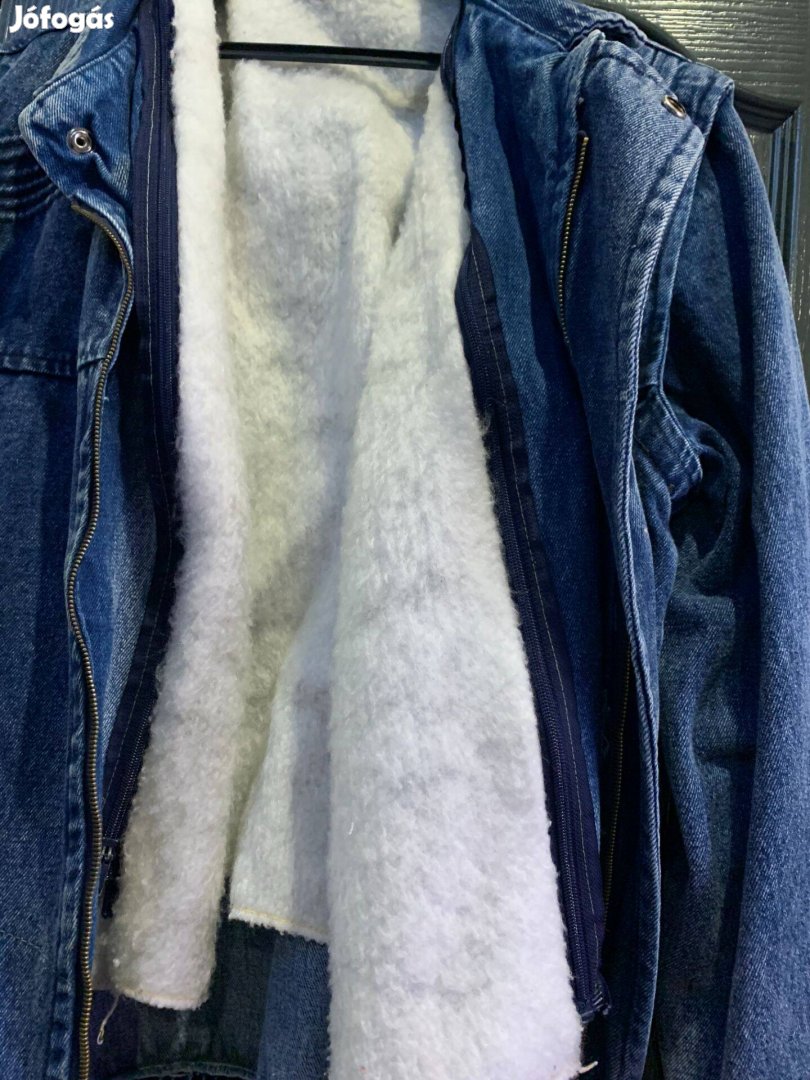 Férfi farmer dzseki szőrmebéléssel