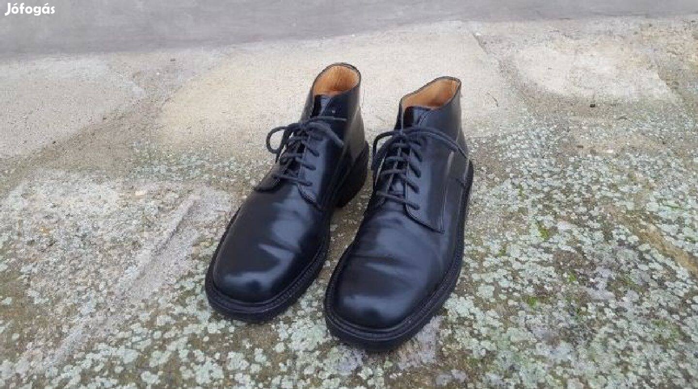 Férfi fekete Rowland Brothers robosztus boka bőrcipő. (42)