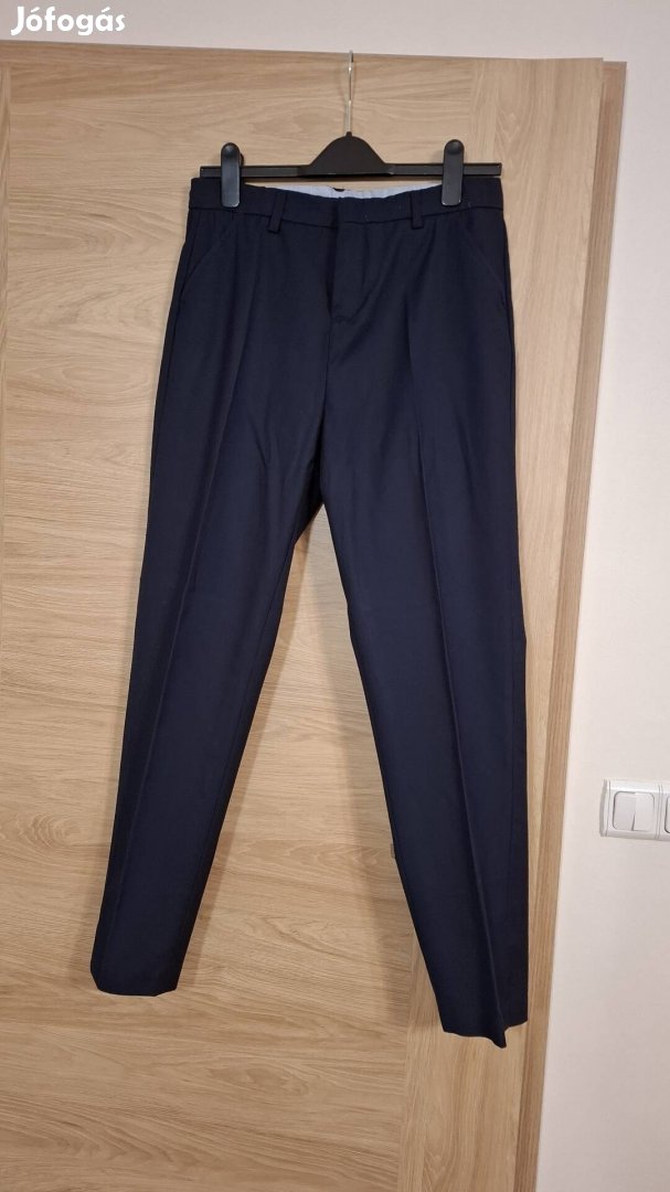 Férfi fiú elegáns alkalmi öltöny nadrág sötétkék 164 170