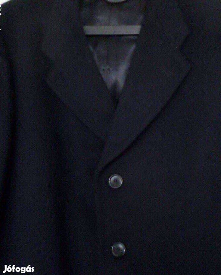 Férfi gyapjú kabát elegáns sötétkék