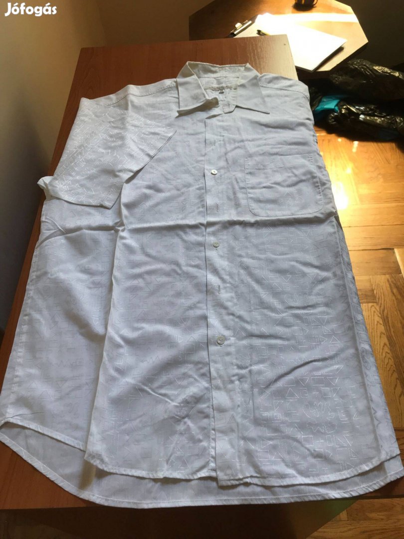 Férfi ing, r. ujjú fehér színű és mintás, XL méretű, Haupt