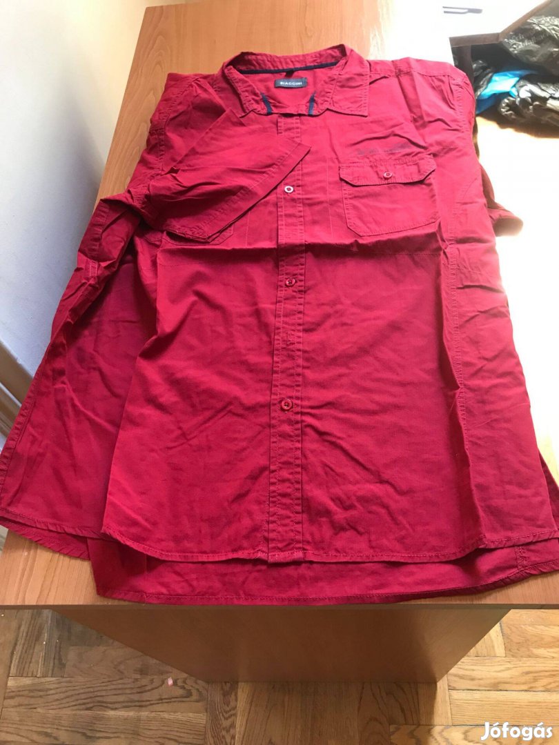 Férfi ing, r. ujjú piros színű, 2XL méretű, Biaggini