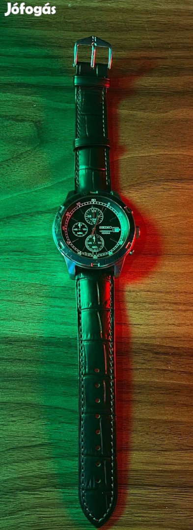 Férfi karóra seiko 4t57-00b0 Quartz Chronograph 100M Ezüst fekete, új
