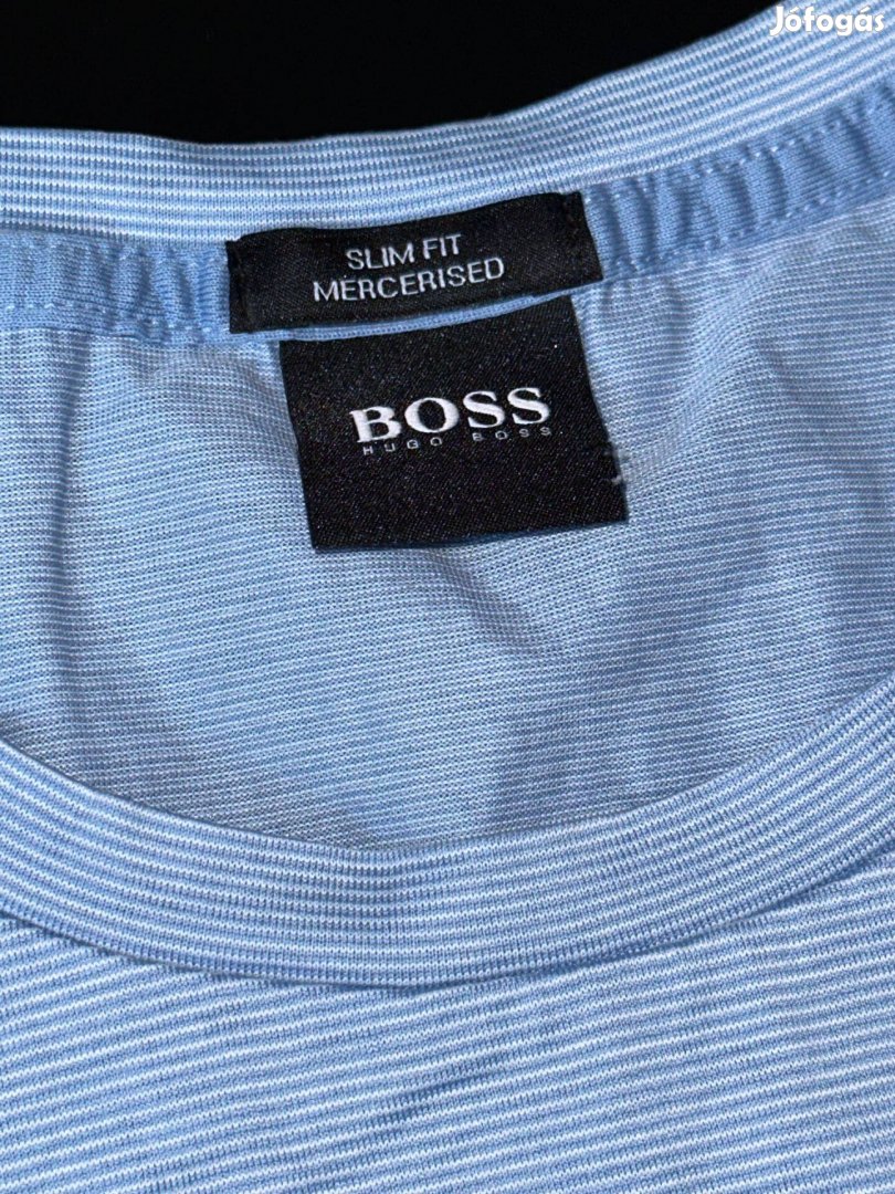 Férfi kék felső,M-es méretben (Boss) Slim fit Mercerised