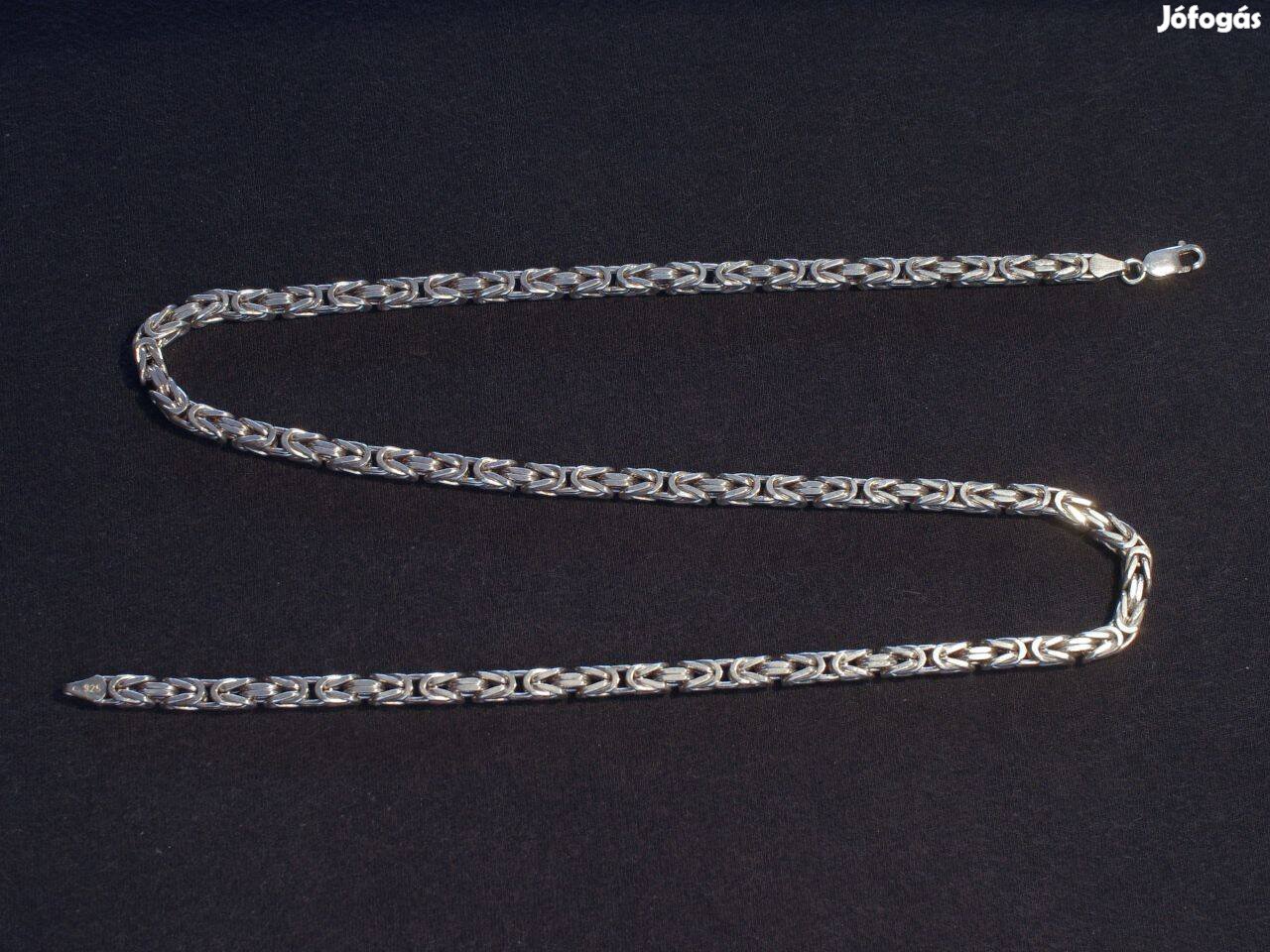Férfi kocka király ezüst nyaklánc (78,4g) eladó !