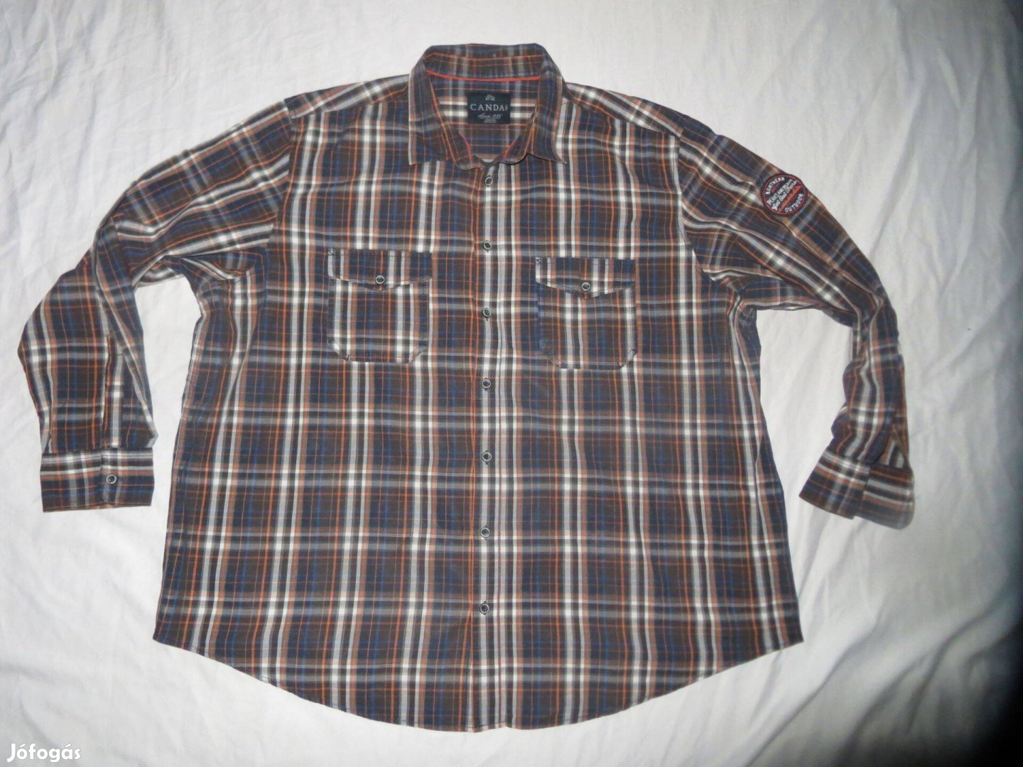 Férfi kockás hosszú ujjú ing 3XL 47/48 mb: 154 cm h:81 cm Canda