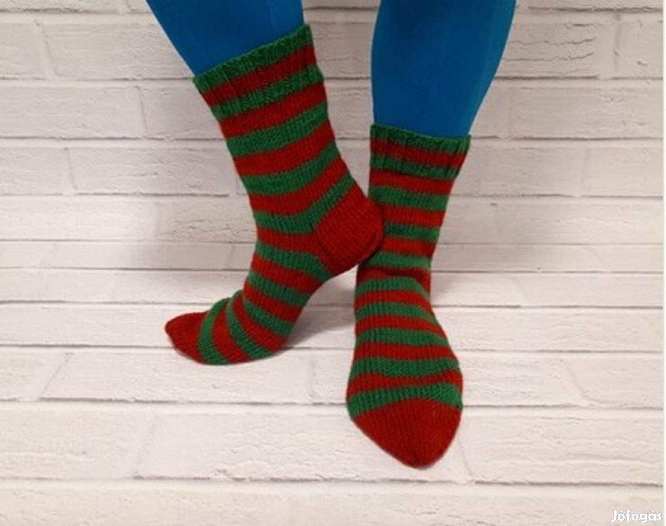 Férfi kötött zokni 44-45 méretig. Házi készítésű karácsonyi