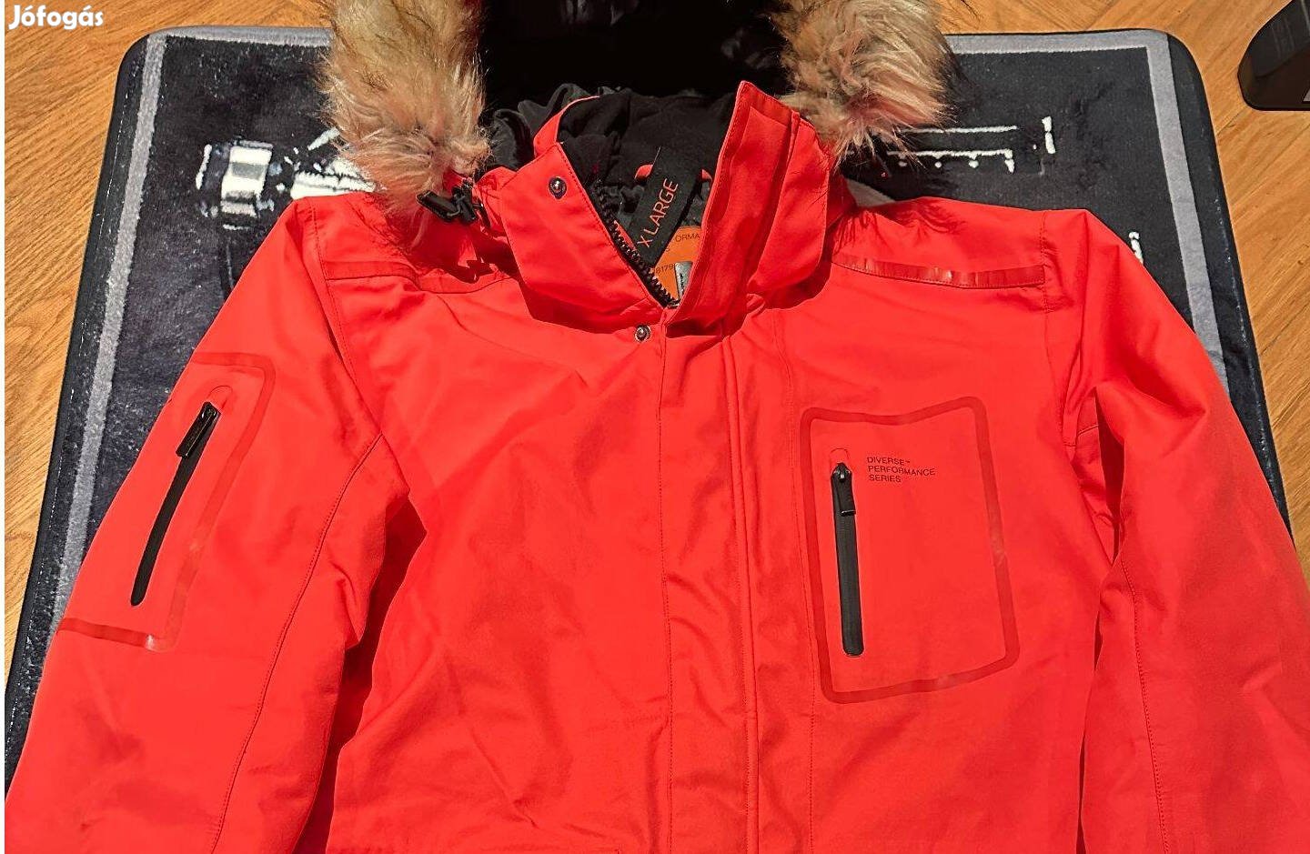 Férfi narancssárga Diverse levehető kapucnis kabát XL-es