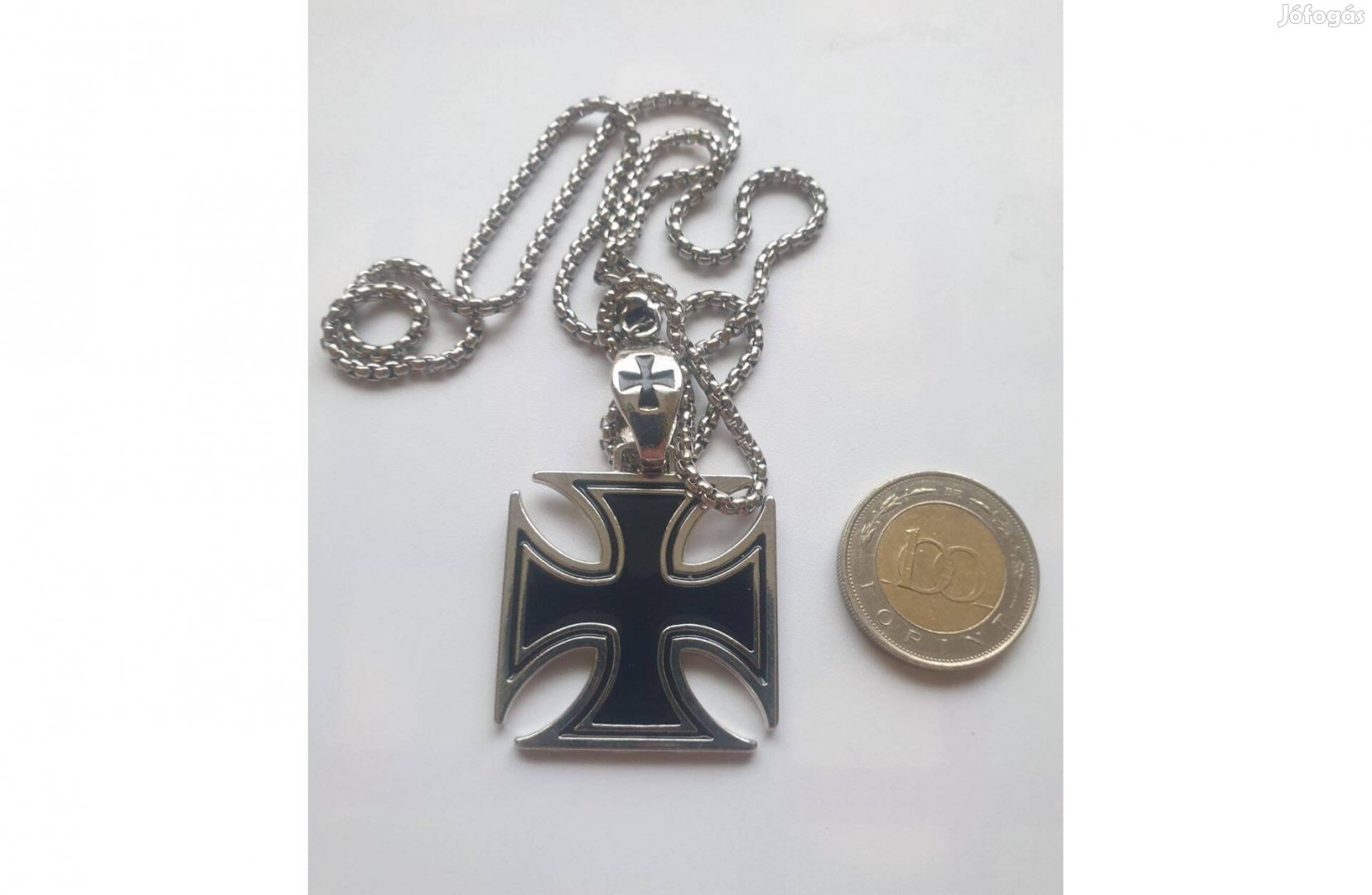Férfi nyaklánc 60cmMedál máltai lovag kereszt Új H-ben 2200