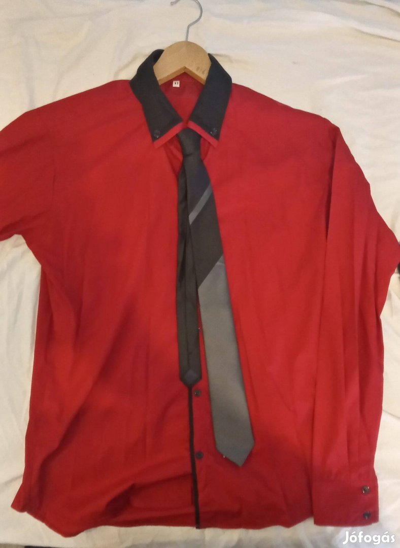 Férfi öltöny, ing, nadrág, nyakendő