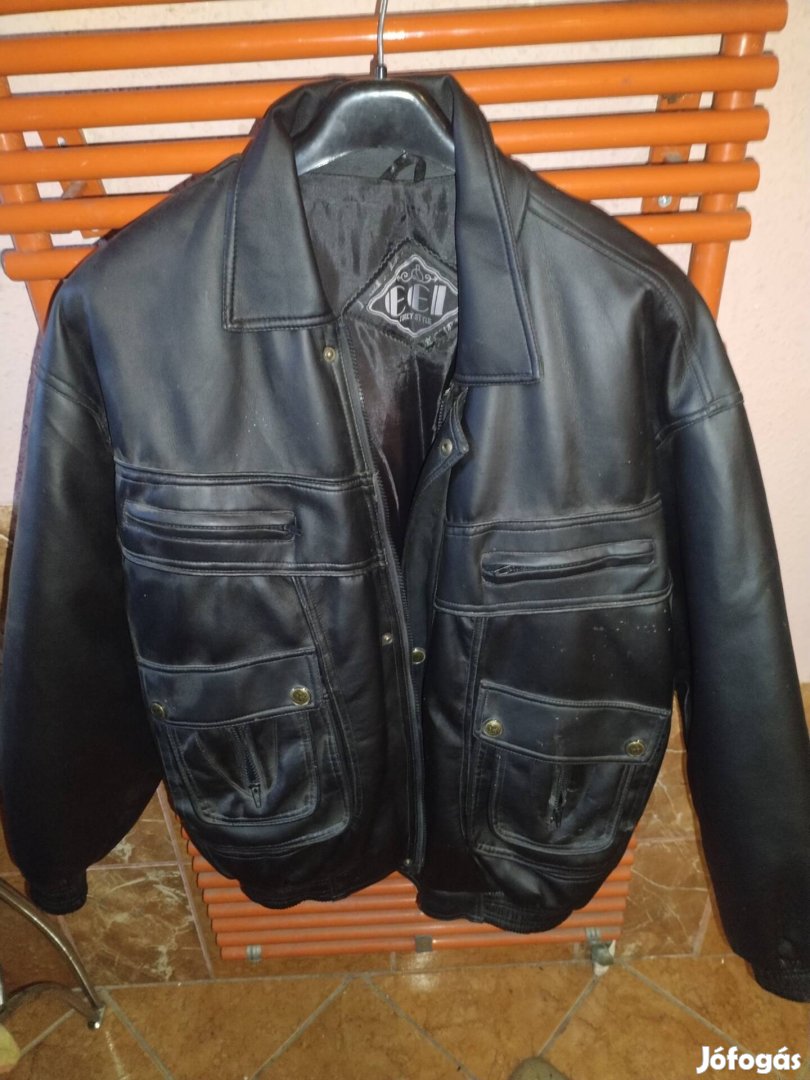 Férfi retro bőrkabát