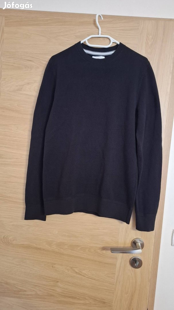 Férfi s.Oliver elegáns fekete kötött pulóver M