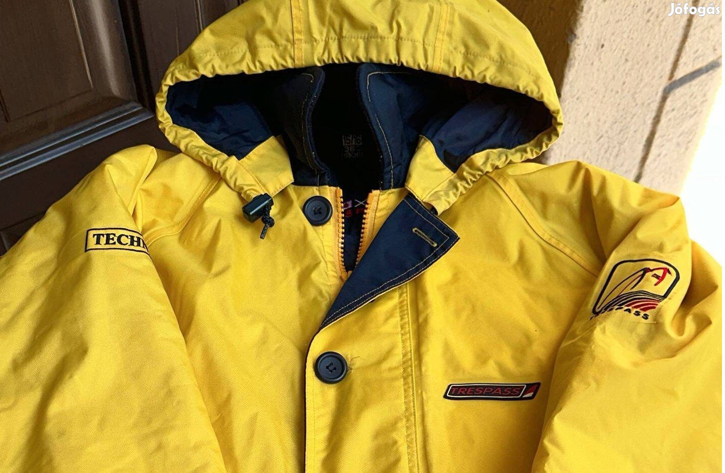 Férfi sárga levehető kapucnis technikai kabát,XL-L-es méretben (Trespa