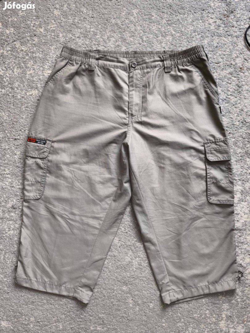 Férfi szürke oldalt zsebes nyári gumis derekú térdnadrág XXL-es