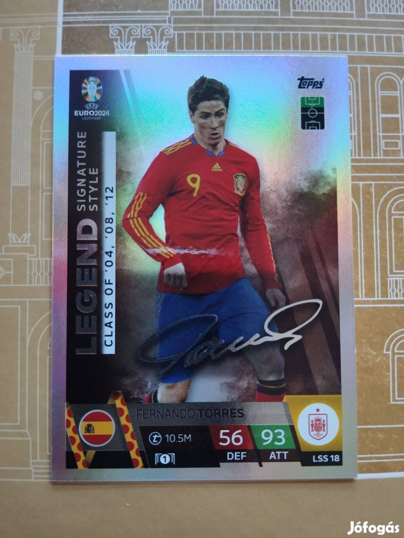 Fernando Torres Spanyolország Legend Signature Style Euro 2024 kártya