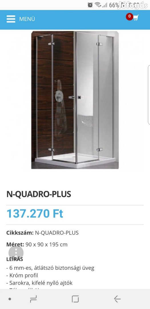 Feromix N-Quadro-PLUS 90x90x195 cm szögletes