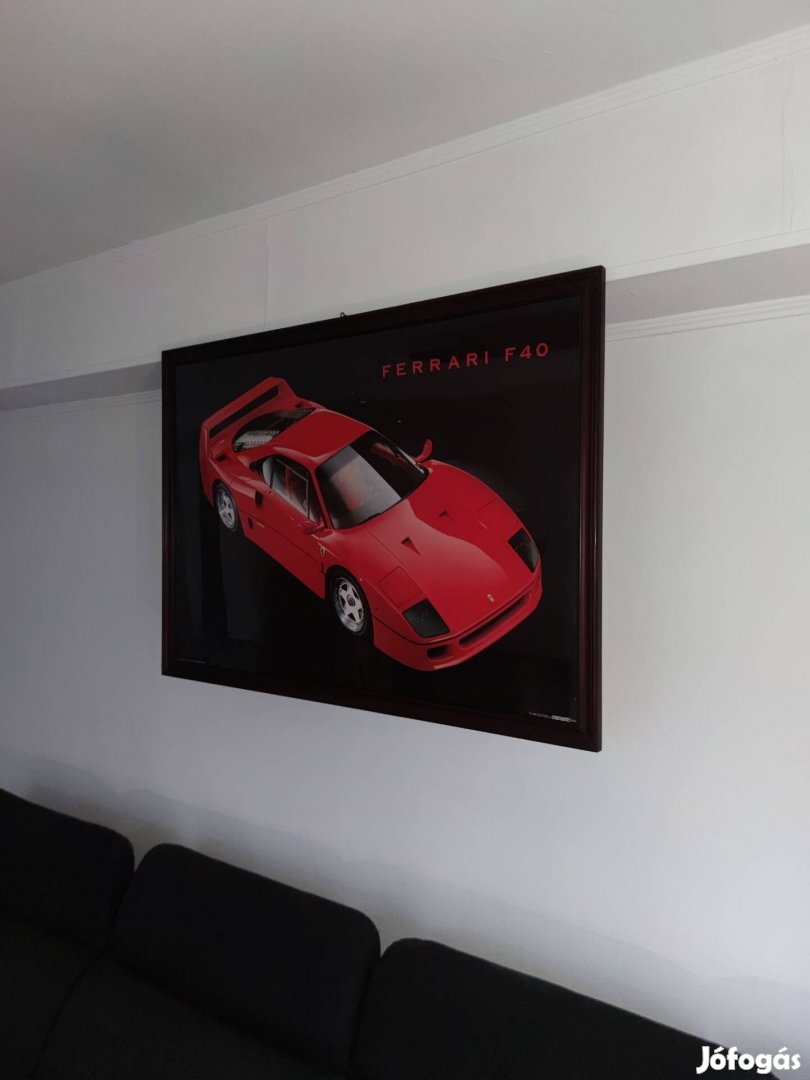 Ferrari F40 Ritka Hiteles, 1990-Es Plakát, Keretezve!!