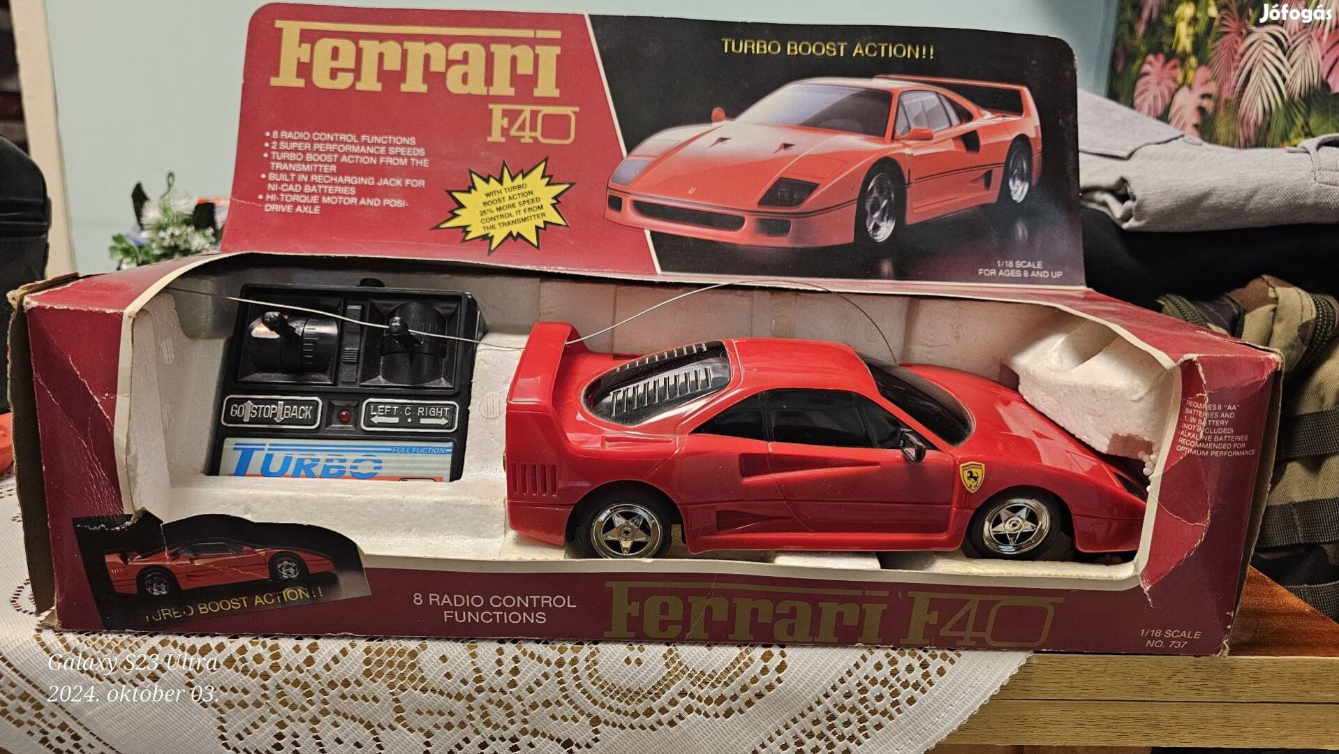 Ferrari F40 távirányítós autó dobozában eladó 