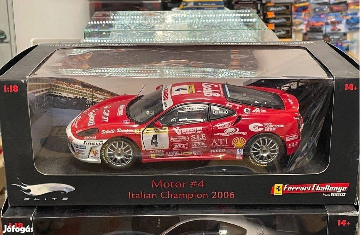 Ferrari F430 No.4 Pirelli Italian Champion 2006 1:18 Hot Wheels Elite