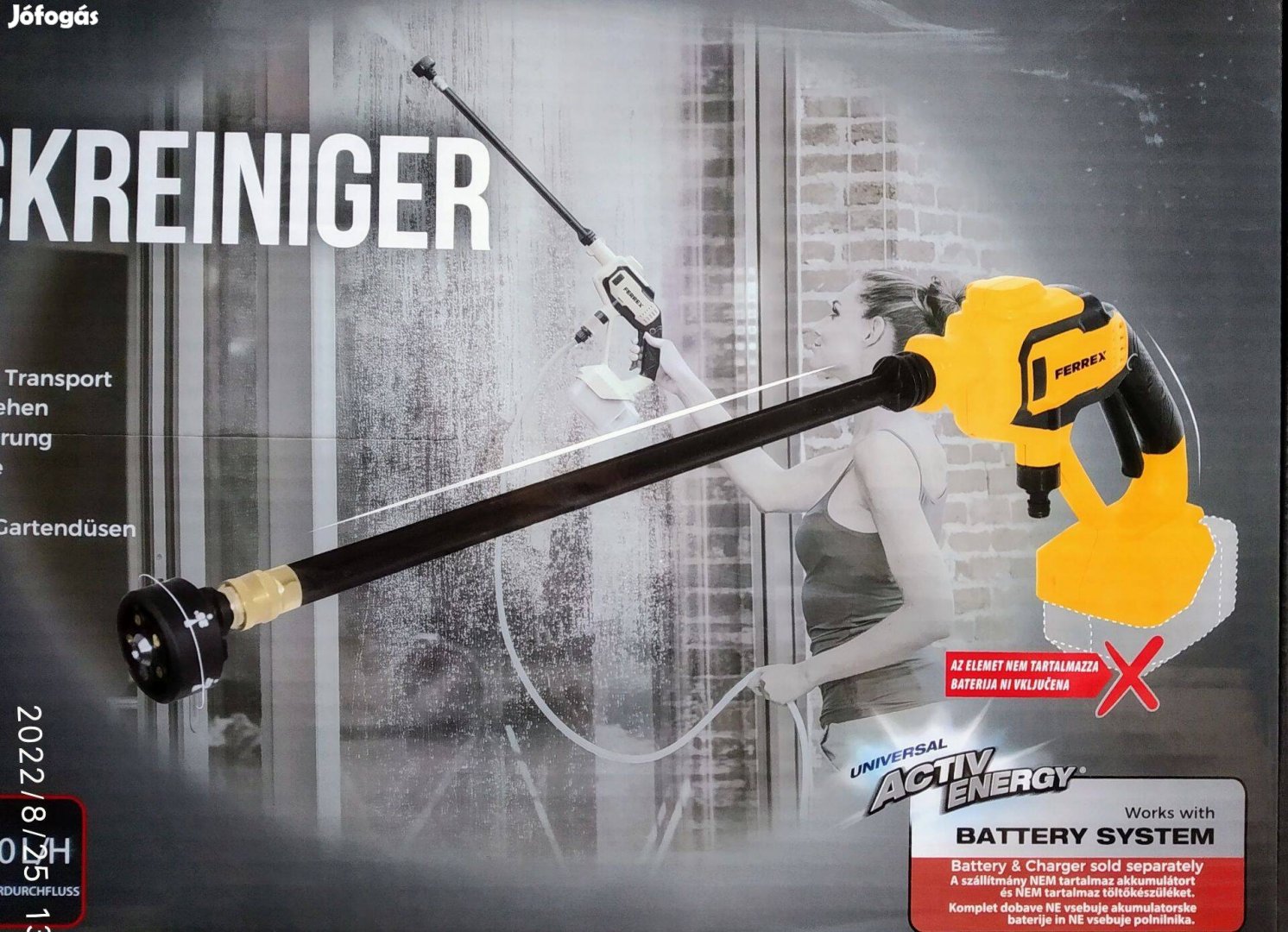 Ferrex Magasnyomású Mosó Solo akkus Bontatlan Akku nélkül