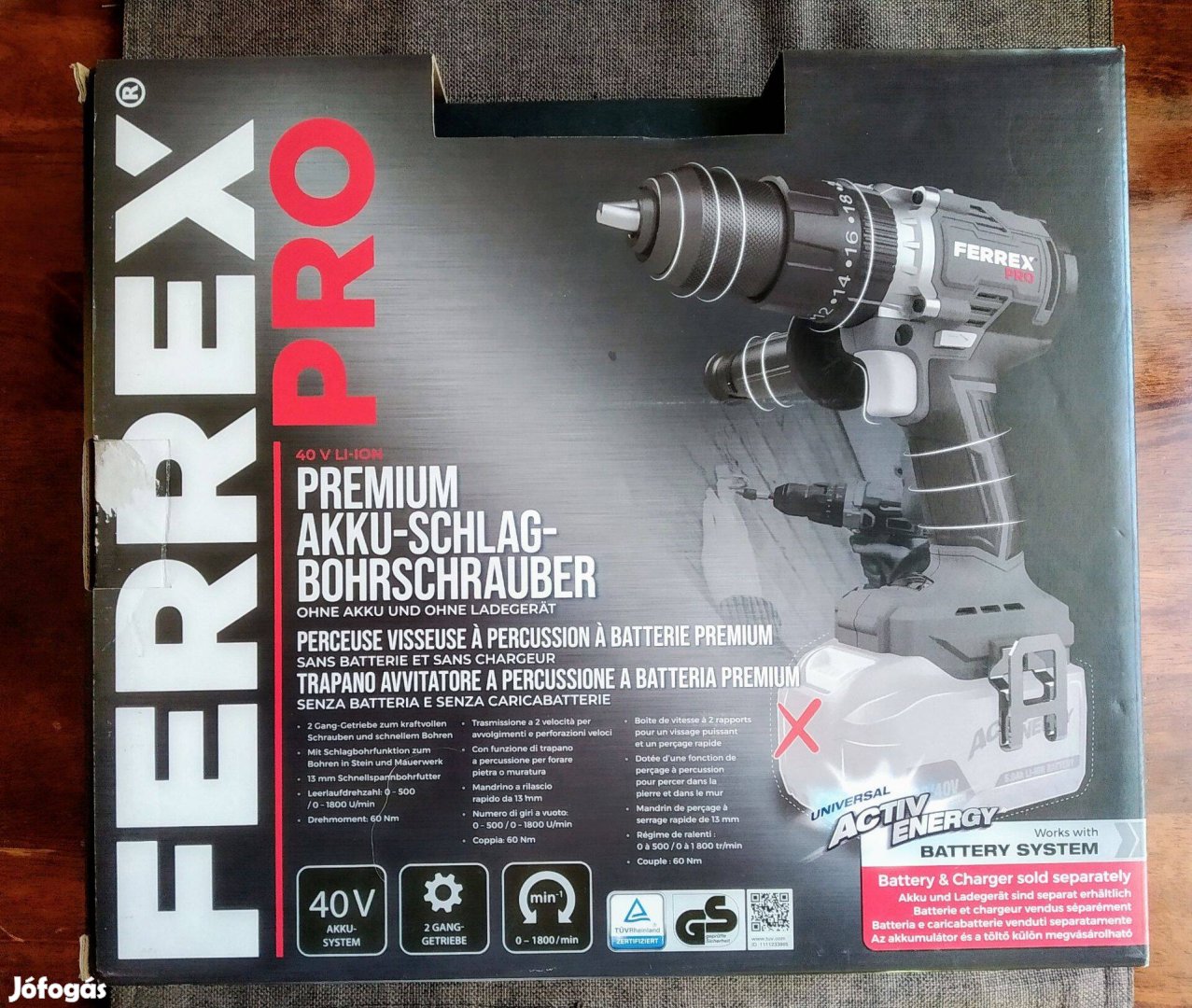 Ferrex Pro FBT-CCD003 Solo Ütvefuró Premium 40V 60 Nm