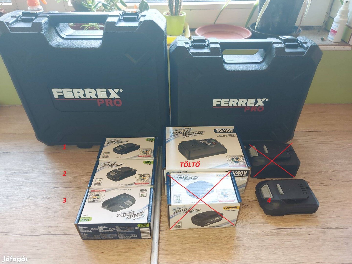 Ferrex Pro Sarokcsiszoló Pro Fúró Csavarozó Töltővel 4 akkuval!