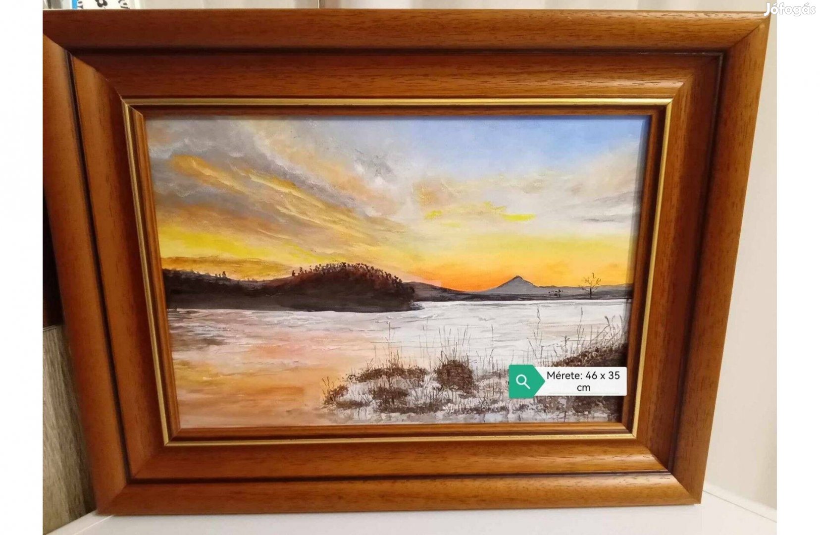 Festett kép keretben Balaton part 46 x 35 cm eladó!