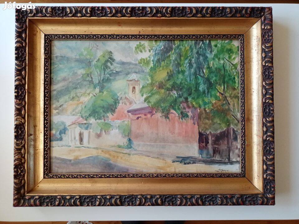 Festmény Dobos Lajos Tokaji falu