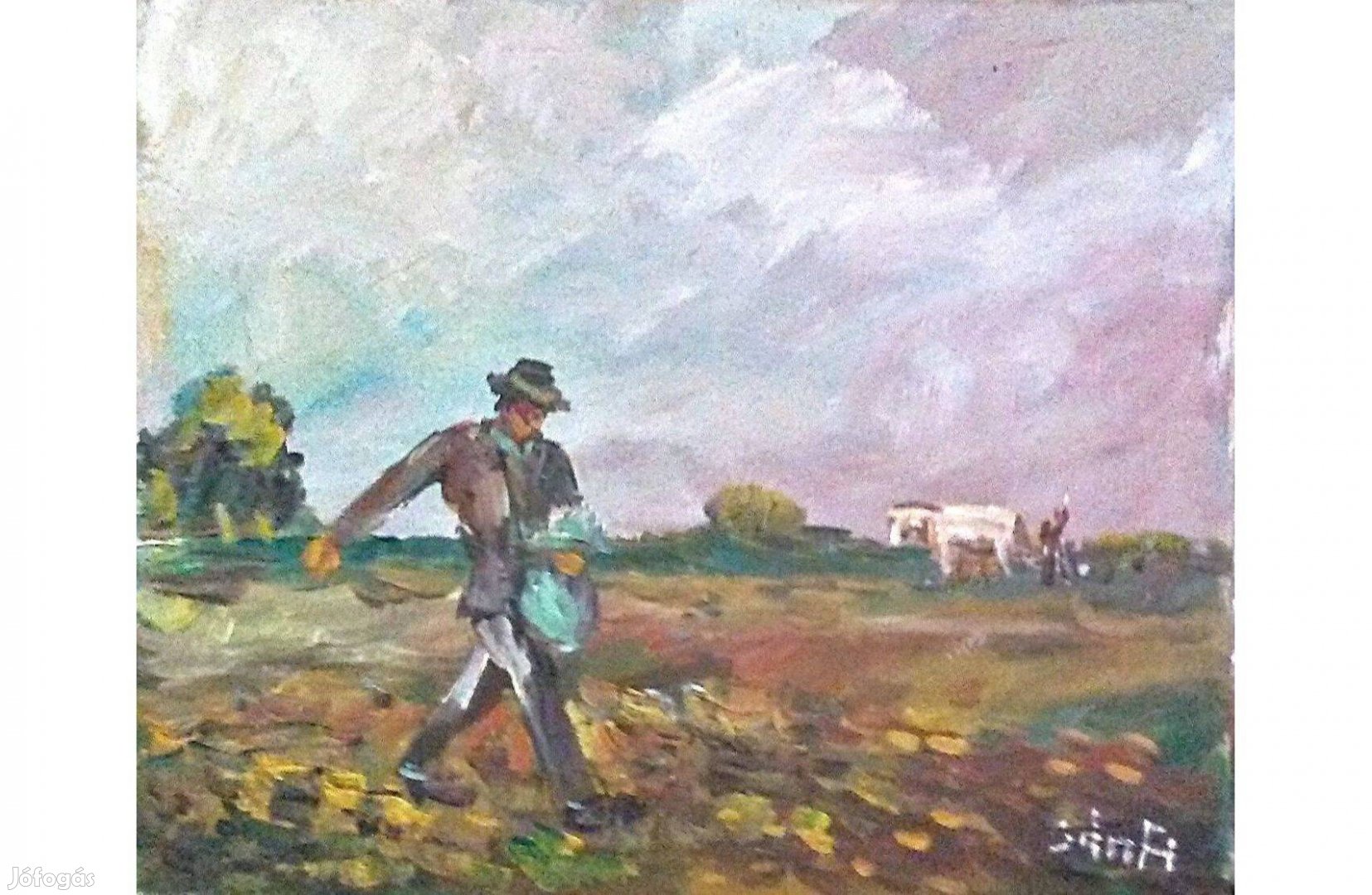 Festmény (01/13) = Bánfi : Magvető (olaj, karton, 35 x 25 cm)