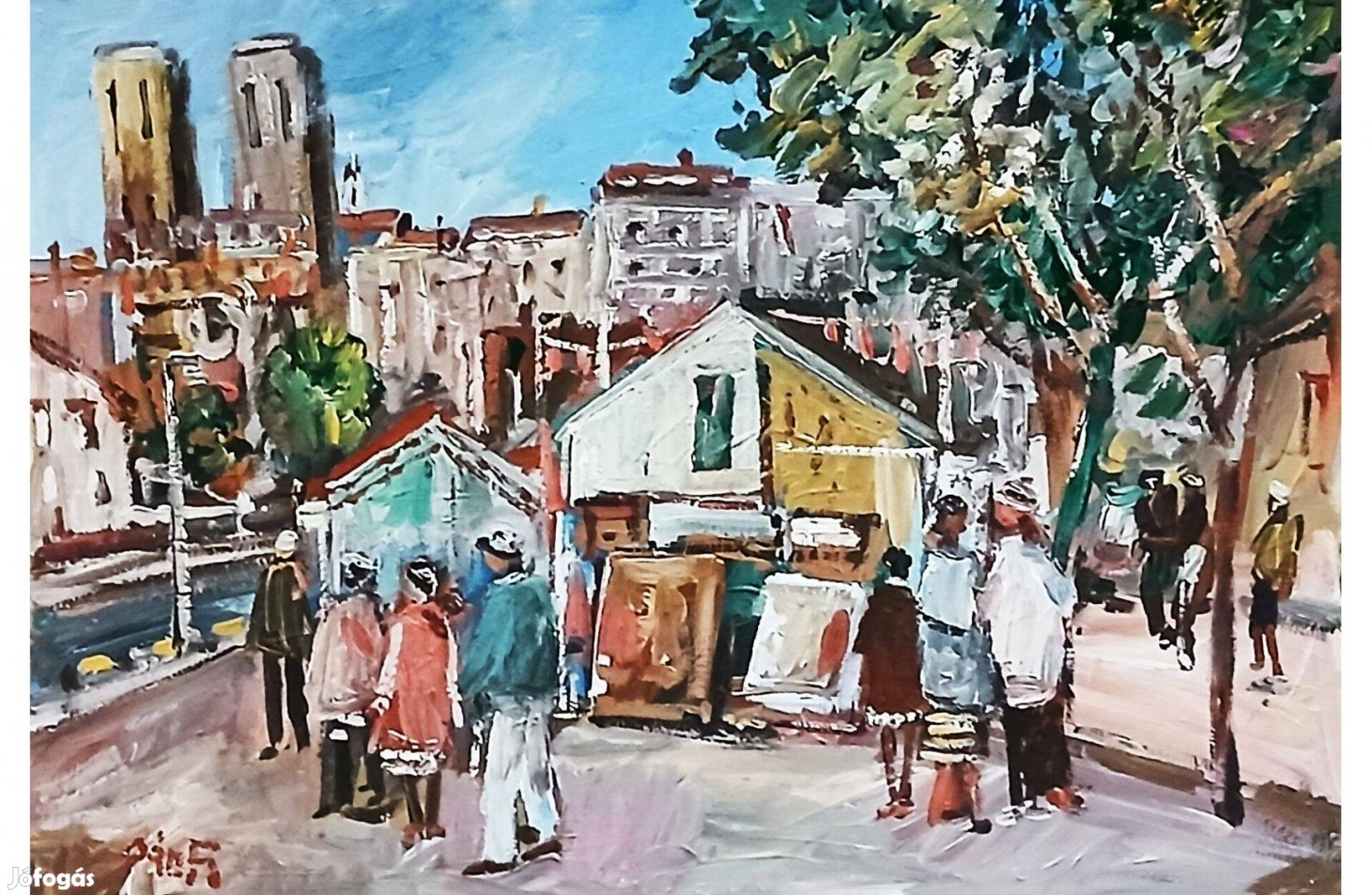 Festmény 0201 - Bánfi Párizs olaj, karton, 50x35 cm