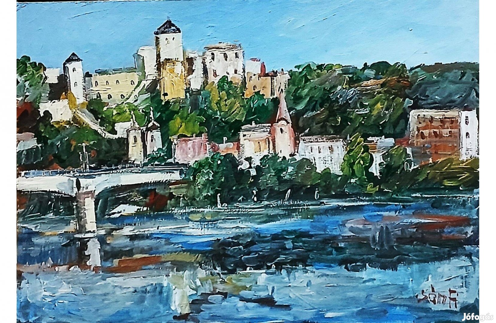 Festmény 0206 - Bánfi Trenycsény vára olaj, karton, 50x35 cm