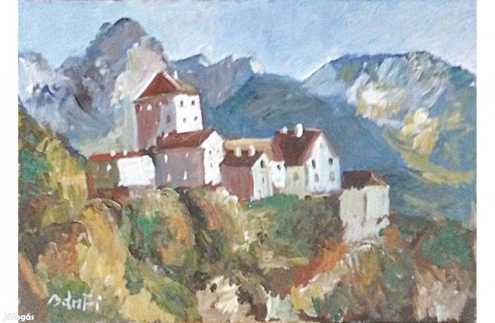 Festmény (02/22) = Bánfi:Lichtenstein, Vaduz (olaj, karton, 50x35 cm)