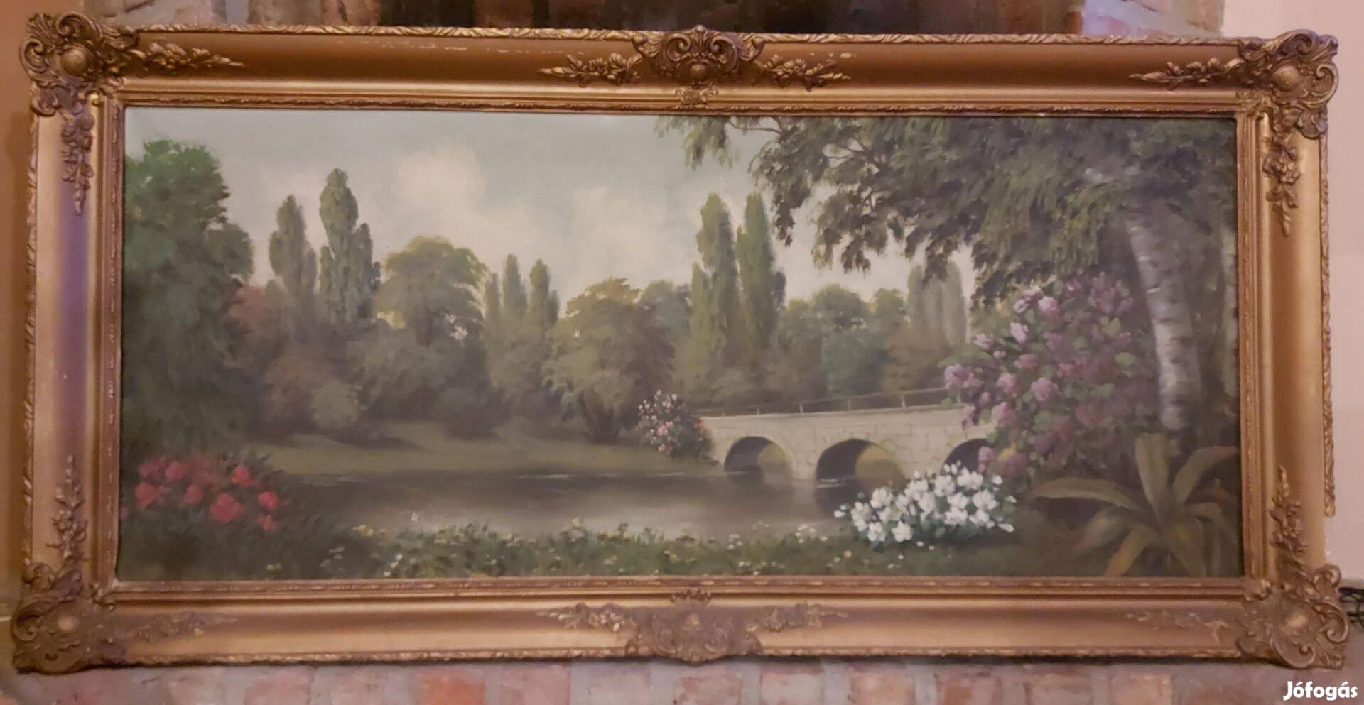 Festmény, 80 éves vagy idősebb, kb. 110cm x 50cm