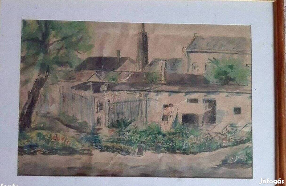 Festmény akvarell kép 1948