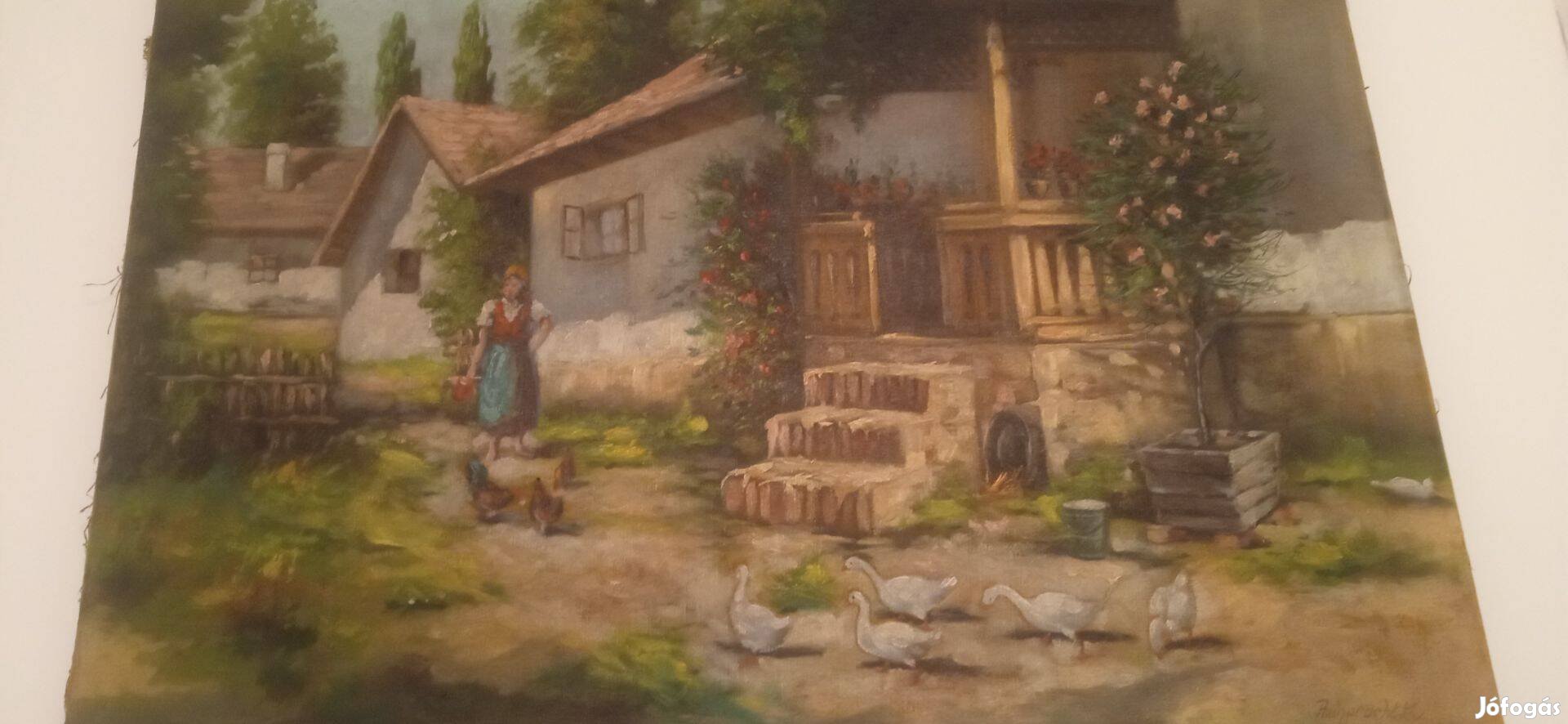 Festmény falusi idill