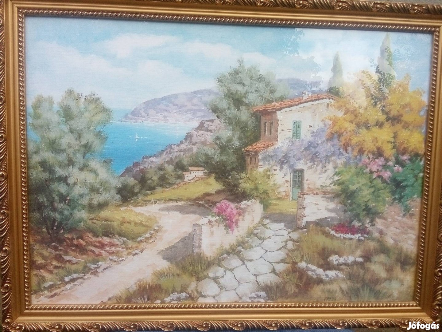 Festmény nagy méretű mediterrán jellegü