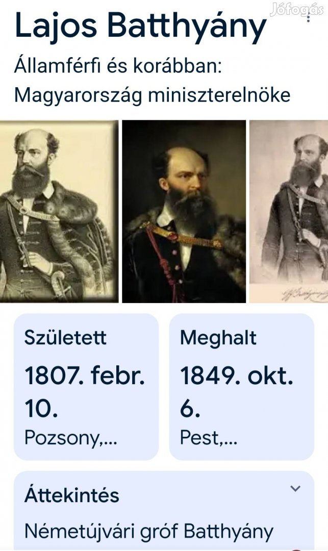 Festmény-olajkarton 1849.10.06. gróf Batthyány Lajos kivégzése