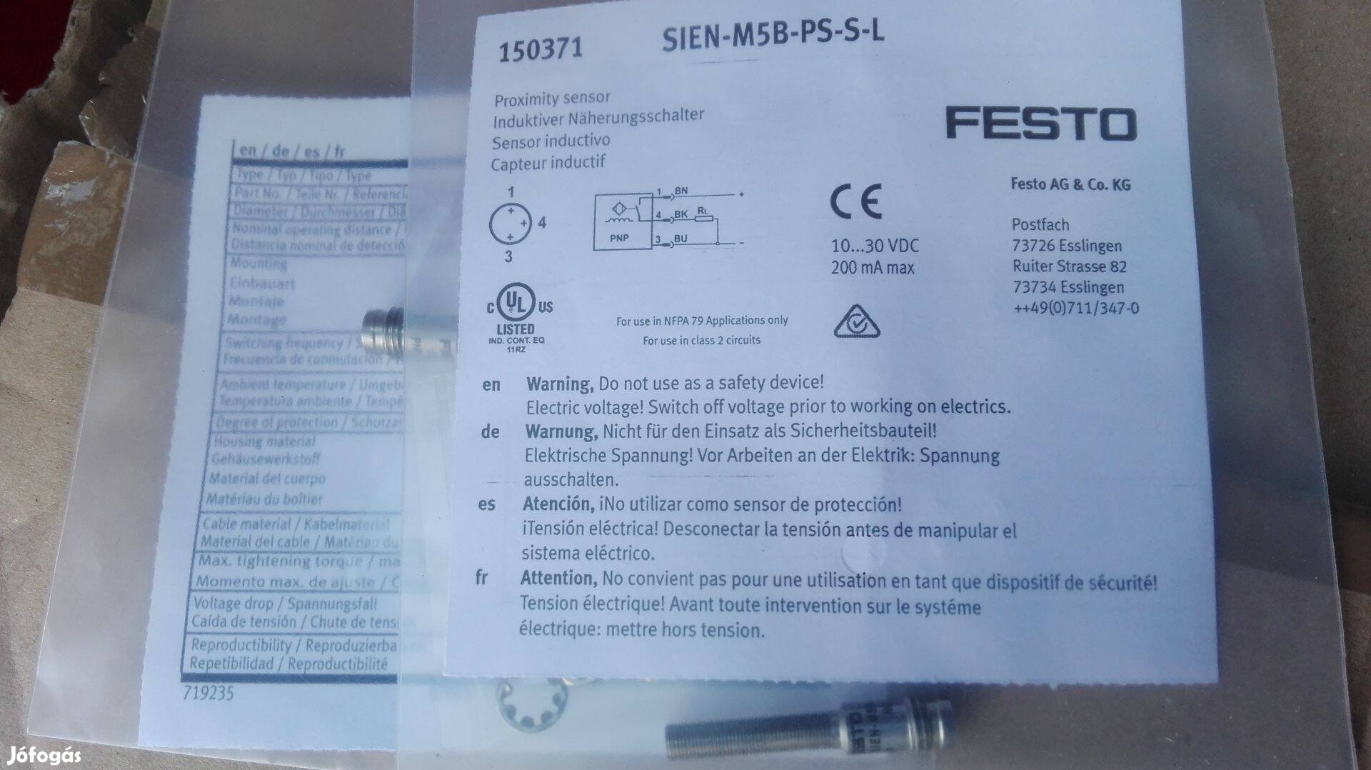Festo 150371 / Sien -M5B-PS-5-L Közelítéskapcsoló 2 db