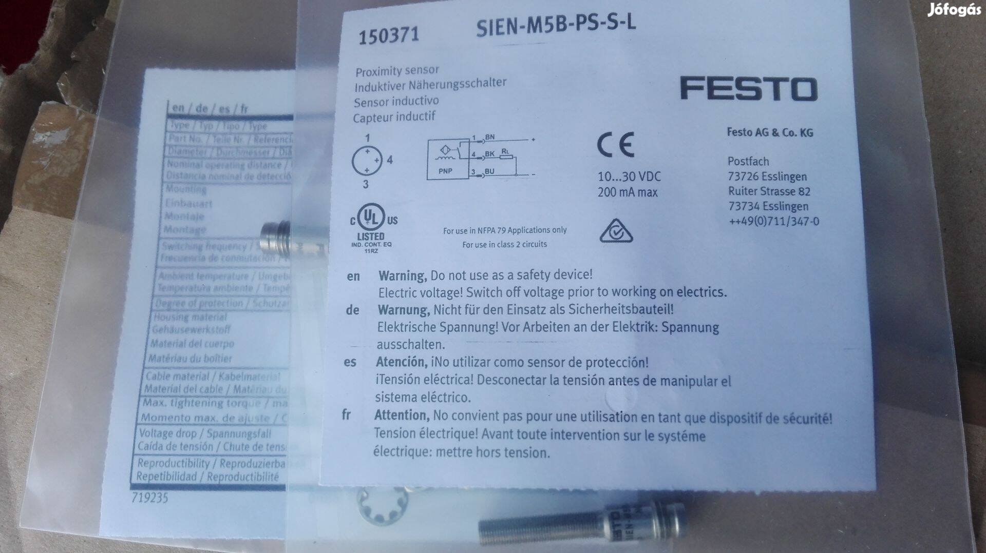 Festo 150371 / Sien -M5B-PS-5-L közelítéskapcsoló 2 db