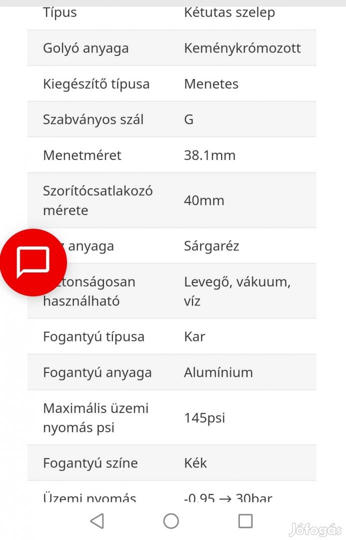 Festo Golyósszelep QH-1 1 2 30bar 145psi