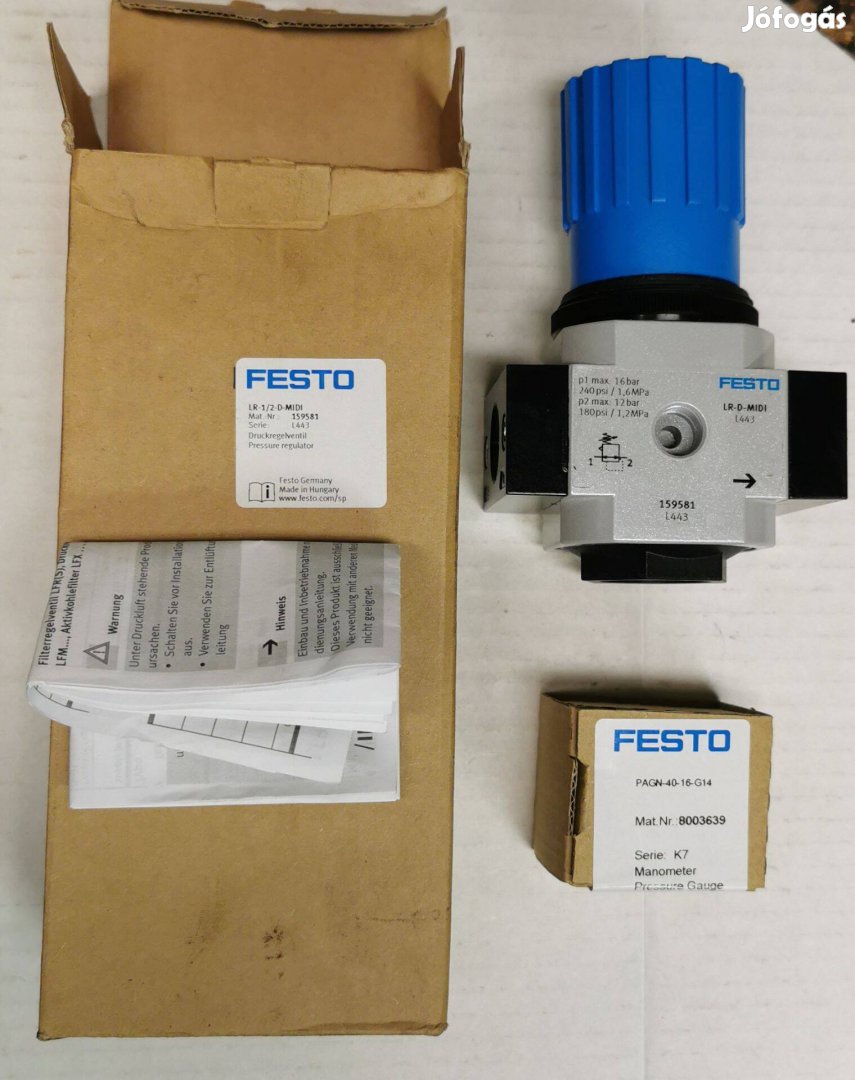 Festo LR-1/2-D-MIDI Nyomásszabályozó szelep , reduktor