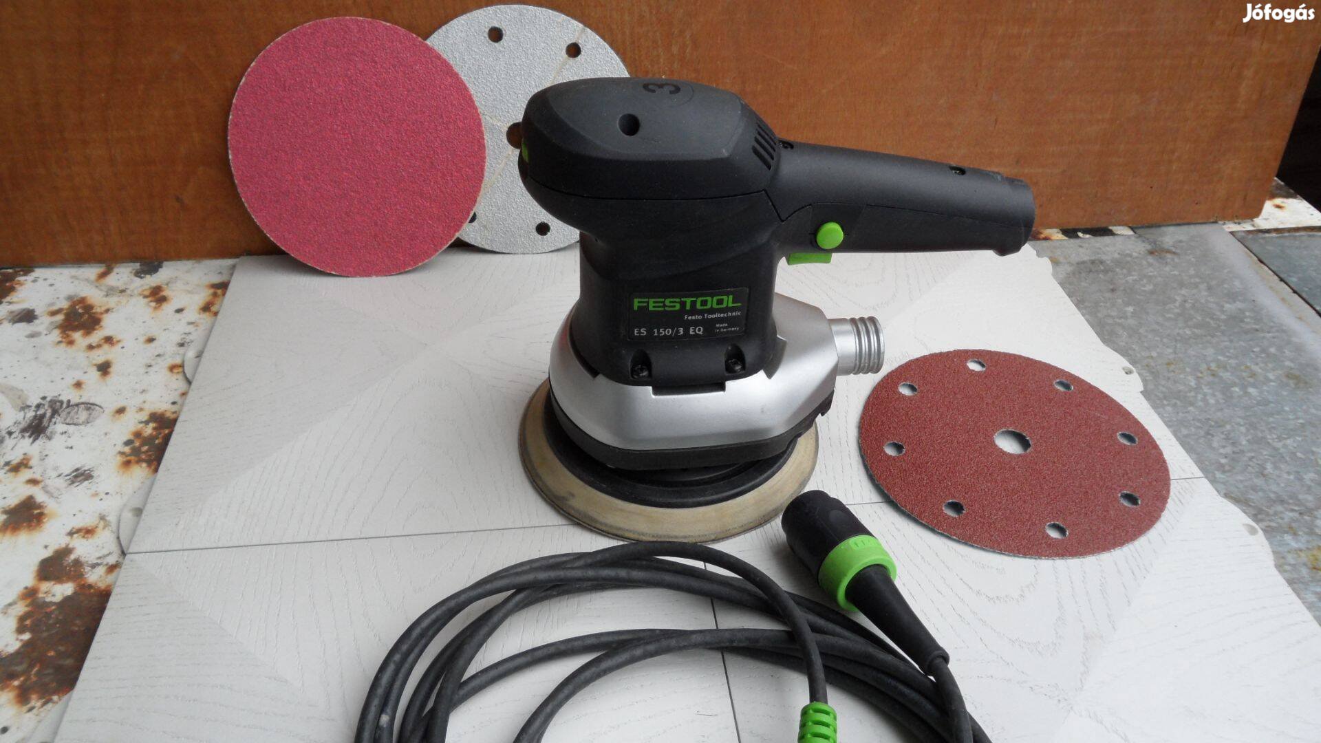 Festool ETS 150 mm excent. kör csisz. polír, Makita Metabo papír