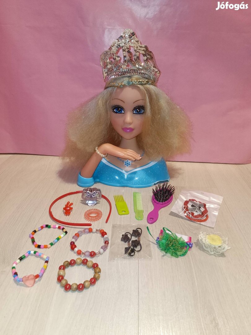 Fésülhető Barbie barbi féle baba fej kiegészítőkkel