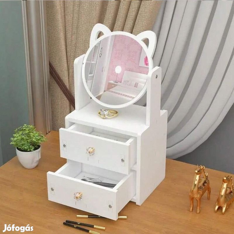 Fésülködőasztal öltözőasztal sminkasztal fiókos tároló fiókkal 17x13x