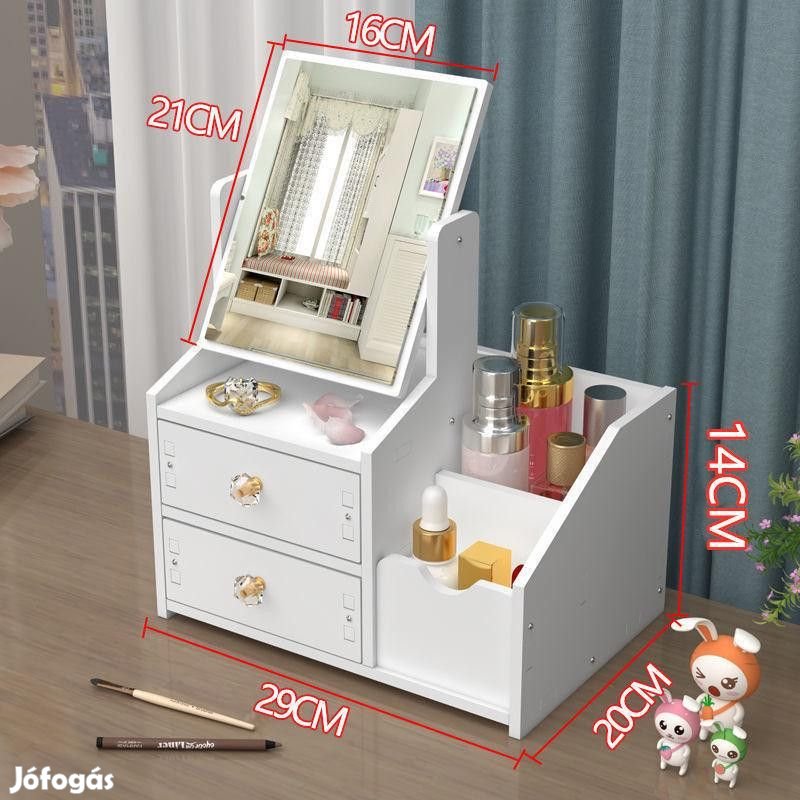 Fésülködőasztal öltözőasztal sminkasztal fiókos tároló fiókkal 30x20x