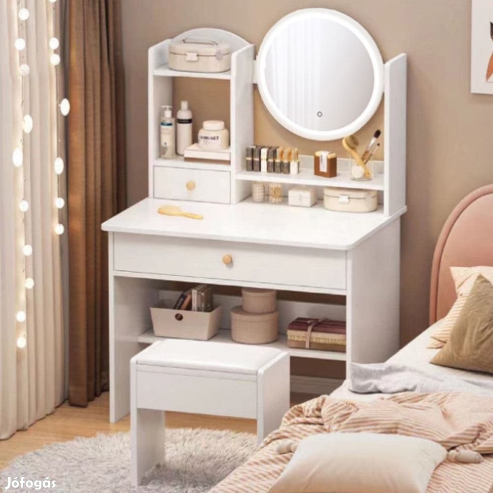 Fésülködőasztal sminkasztal LED világítással 120 x 40 x 60 cm BC HT17