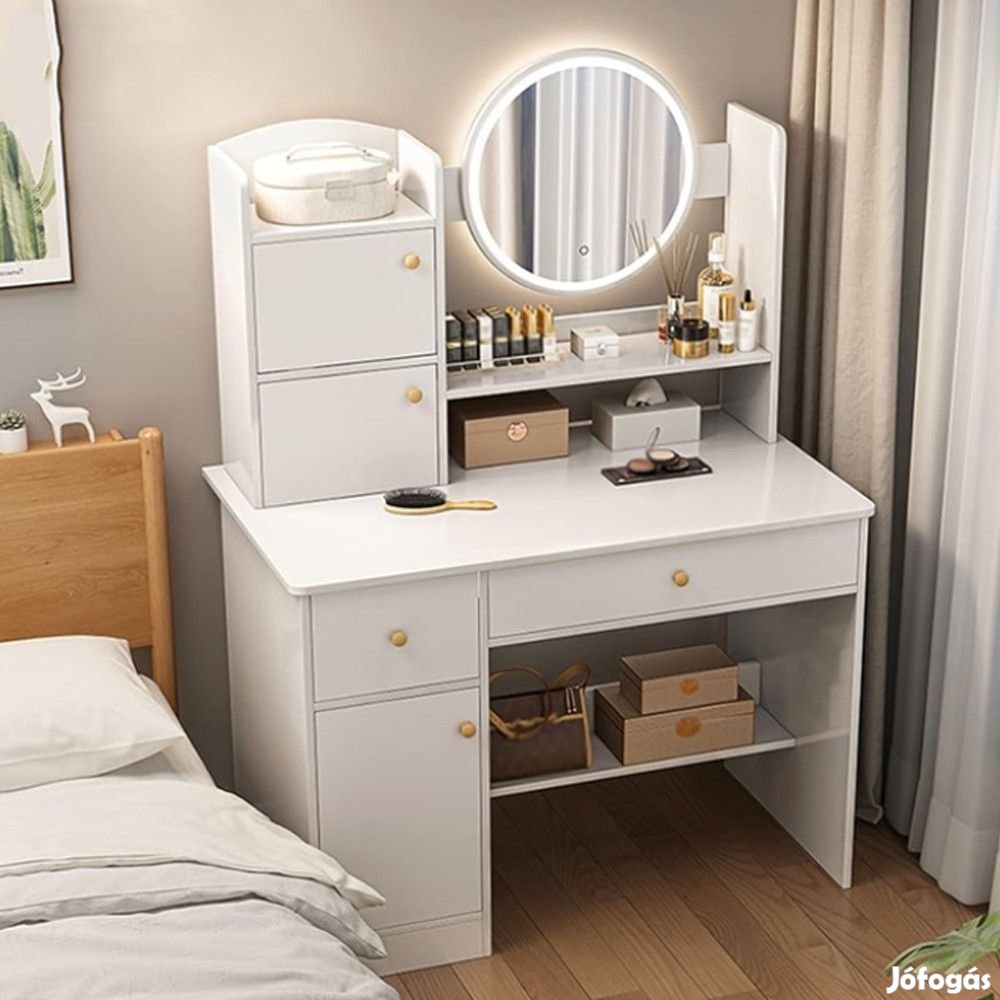 Fésülködőasztal sminkasztal LED világítással 120 x 40 x 80 cm BC HT17